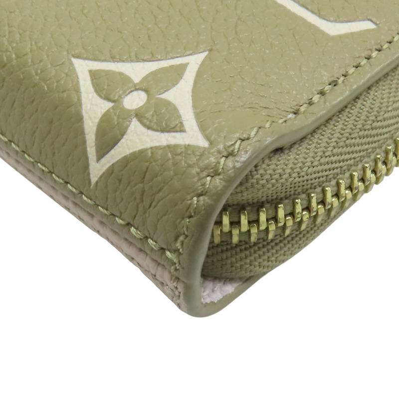 綠/米白色 原花牛皮 Zippy 拉鍊長夾 M81280【LOUIS VUITTON LV 路易威登】 M81280-15