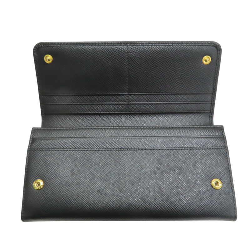 黑色 牛皮 金扣長夾 1MH132【PRADA 普拉達】 1MH132-4