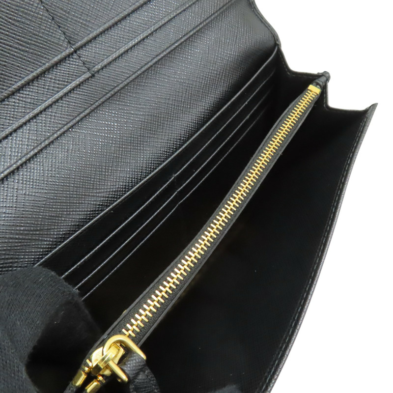 黑色 牛皮 金扣長夾 1MH132【PRADA 普拉達】 1MH132-5