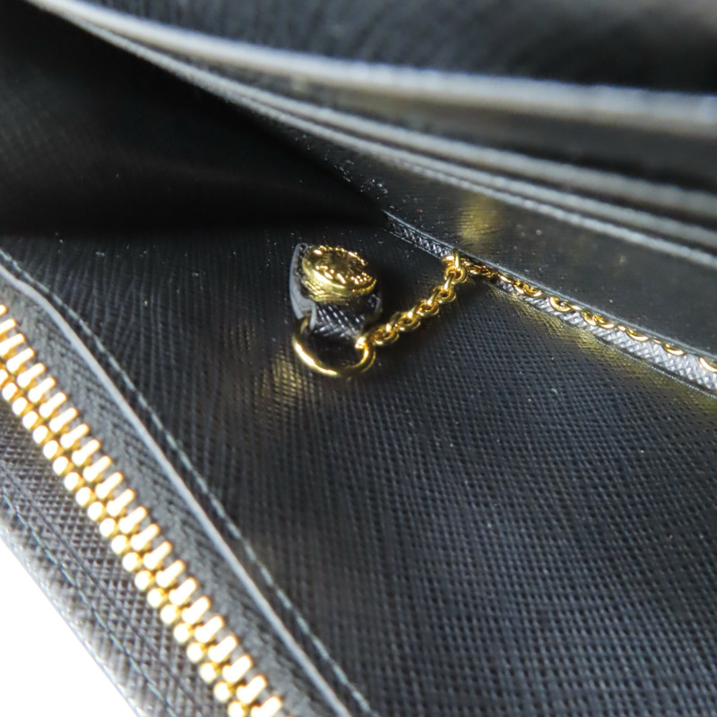 黑色 牛皮 金扣長夾 1MH132【PRADA 普拉達】 1MH132-8