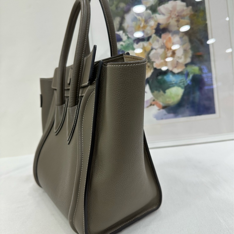 CELINE/賽琳大象灰 Luggage中型手提笑臉包 size：27*25*14-2