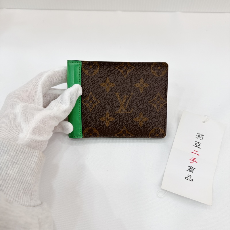 莉亞精品♡ LV M81537 綠 老花短夾 二手-1