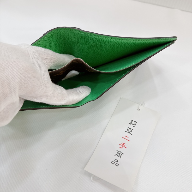 莉亞精品♡ LV M81537 綠 老花短夾 二手-12