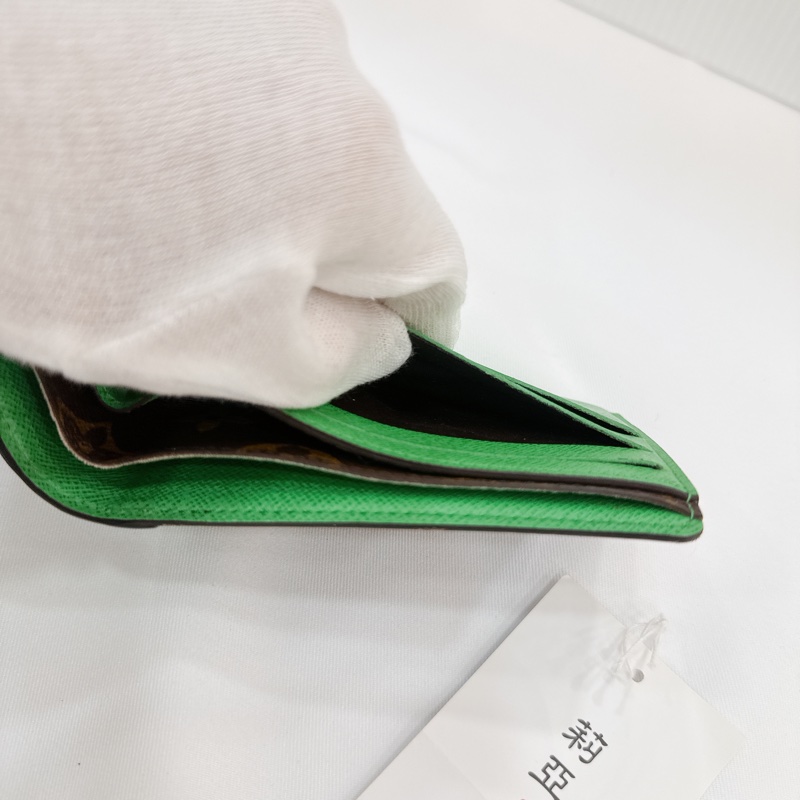 莉亞精品♡ LV M81537 綠 老花短夾 二手-15