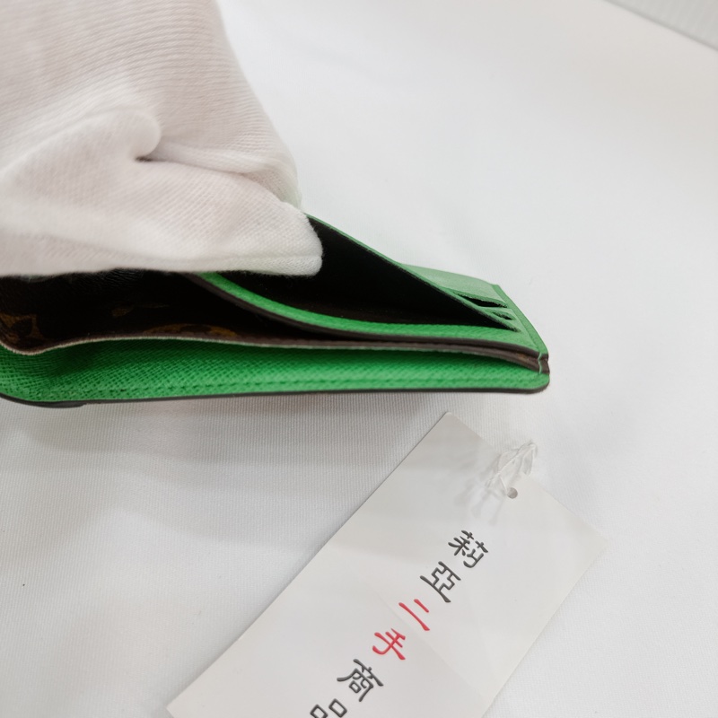 莉亞精品♡ LV M81537 綠 老花短夾 二手-16