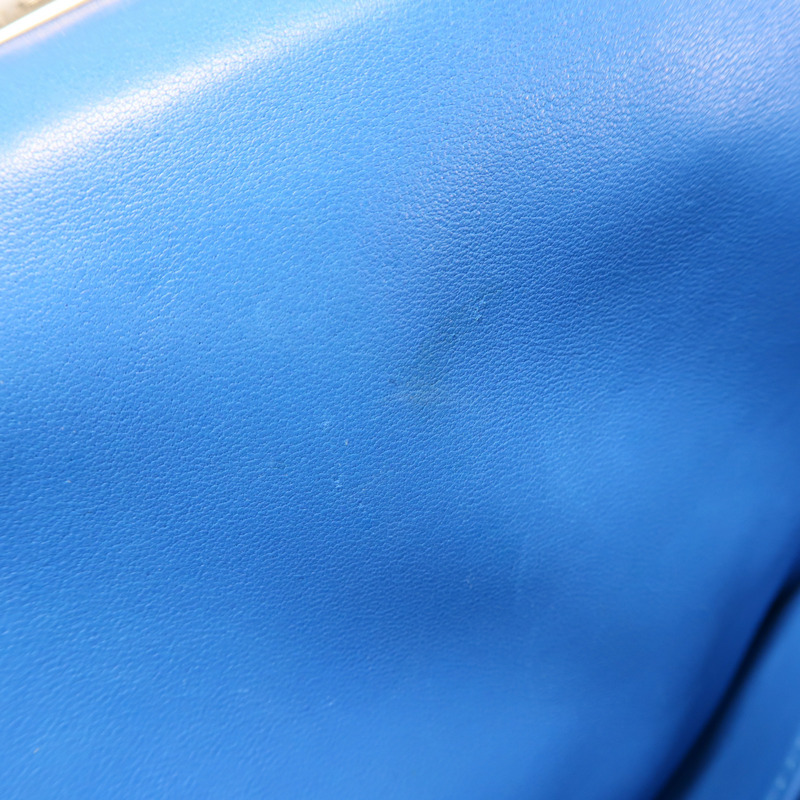 HERMES Evercolor皮革Toolbox 20銀扣手挽肩背兩用袋Bleu Hydra-16