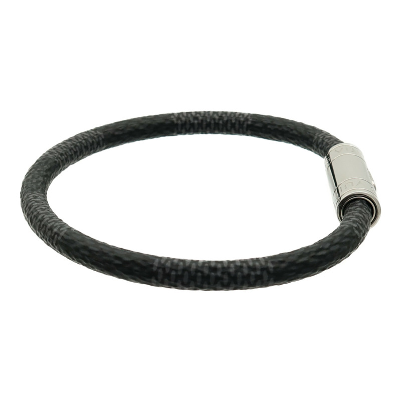 LOUIS VUITTON Damier Graphite Keep lt Bracelet銀扣手鏈-1