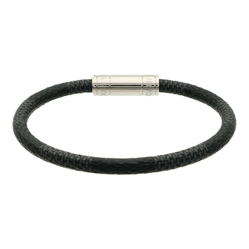 LOUIS VUITTON Damier Graphite Keep lt Bracelet銀扣手鏈-2