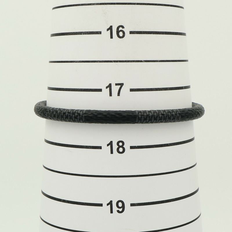 LOUIS VUITTON Damier Graphite Keep lt Bracelet銀扣手鏈-8
