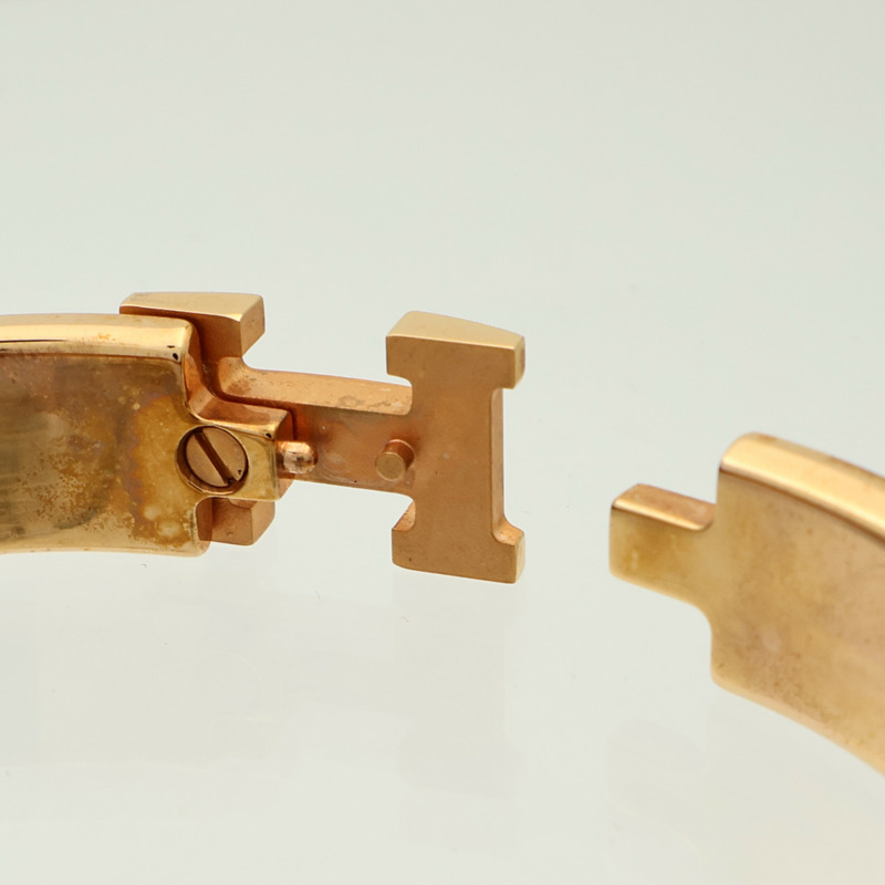 HERMES 金屬/琺瑯Clic H金扣手鐲-8