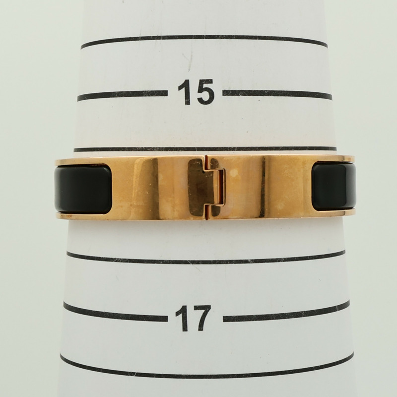 HERMES 金屬/琺瑯Clic H金扣手鐲-11