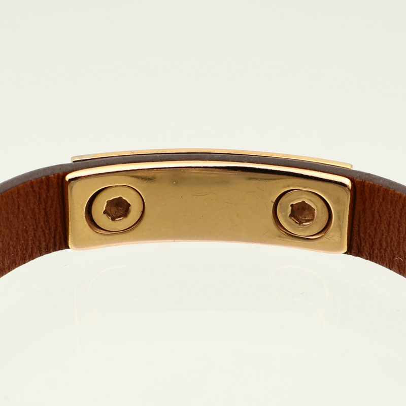 HERMES Swift皮革Rivale Mini金扣手鏈-4