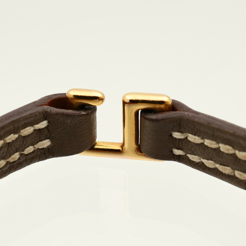 HERMES Swift皮革Rivale Mini金扣手鏈-5