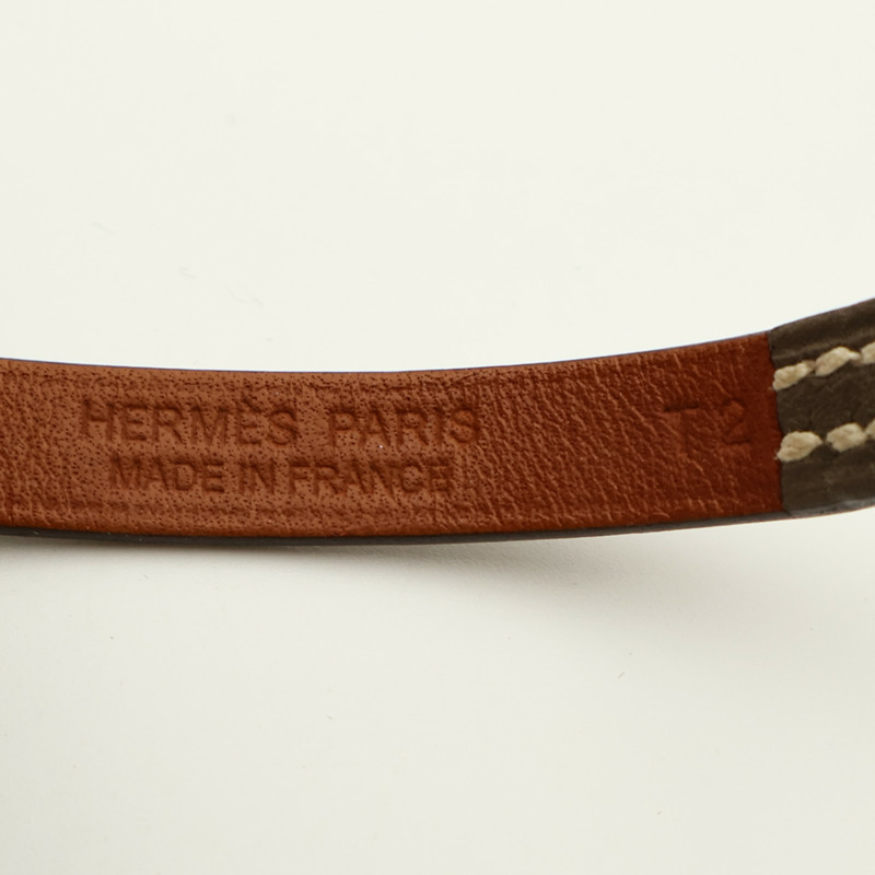 HERMES Swift皮革Rivale Mini金扣手鏈-9