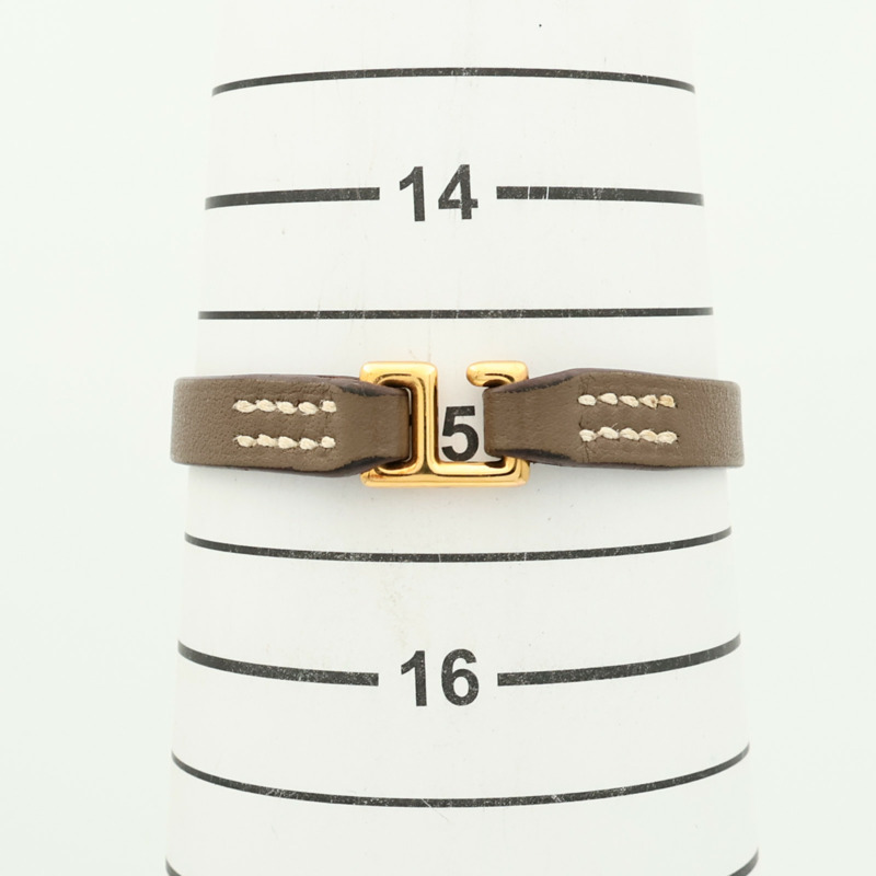 HERMES Swift皮革Rivale Mini金扣手鏈-11