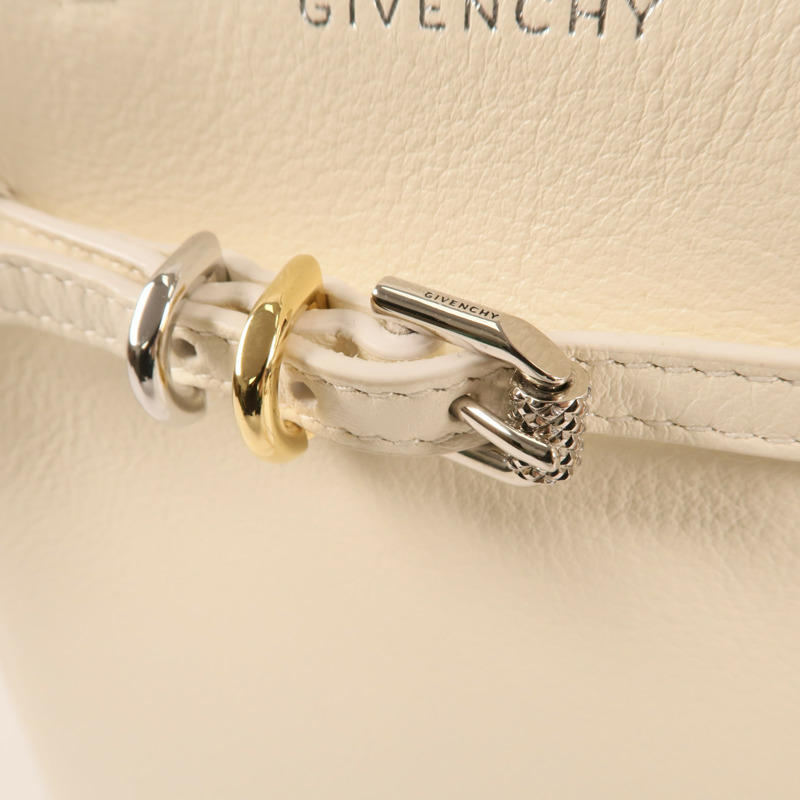 GIVENCHY 牛皮皮革Small Voyou銀扣手挽肩背兩用袋-9