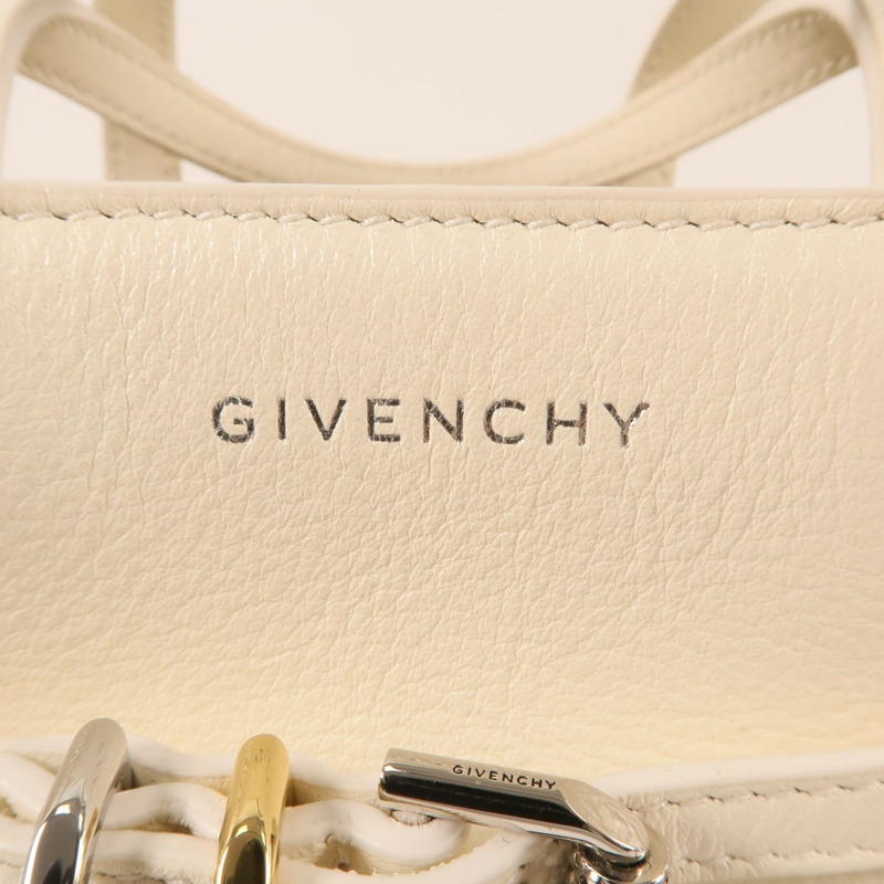 GIVENCHY 牛皮皮革Small Voyou銀扣手挽肩背兩用袋-10
