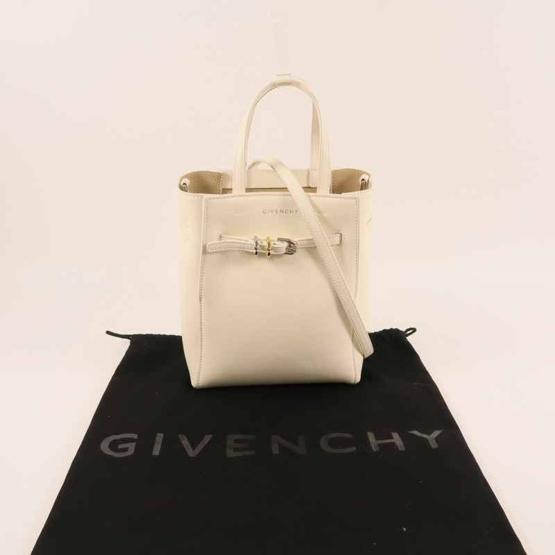 GIVENCHY 牛皮皮革Small Voyou銀扣手挽肩背兩用袋-15