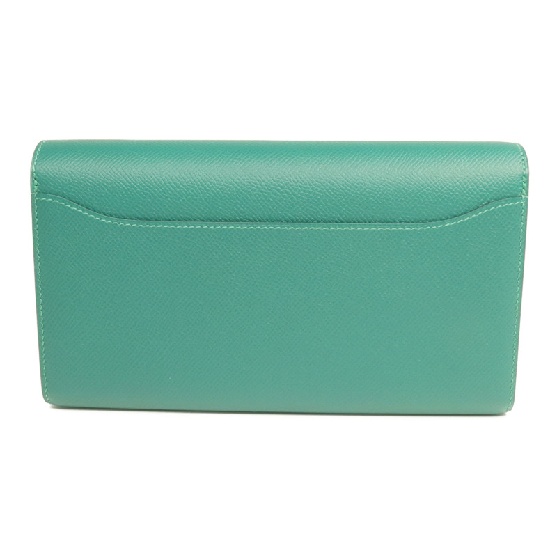HERMES Epsom皮革Constance Wallet銀扣長錢包Malachite-1