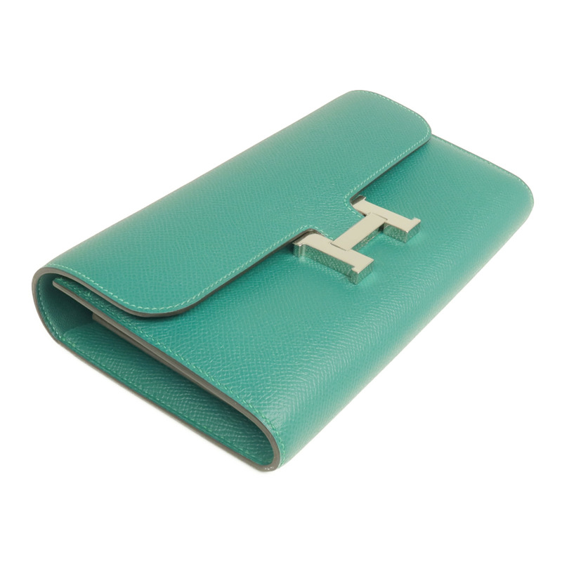 HERMES Epsom皮革Constance Wallet銀扣長錢包Malachite-3