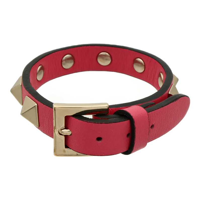 Valentino 牛皮皮革/金屬Rockstud Bracelet手鐲-0