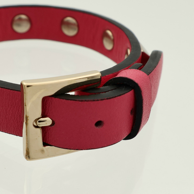 Valentino 牛皮皮革/金屬Rockstud Bracelet手鐲-5