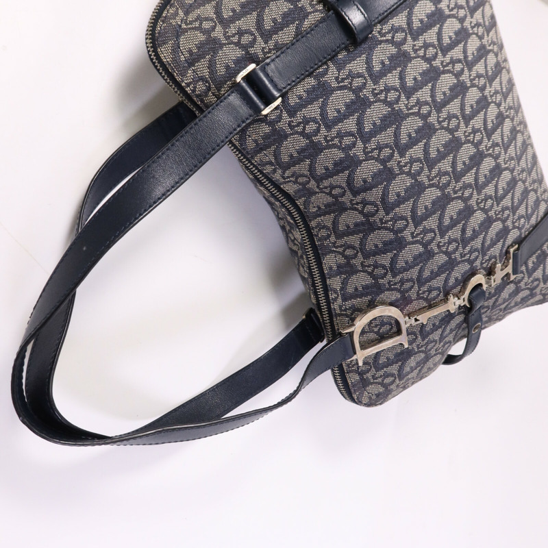 Dior 帆布Trotter銀扣肩背袋-7