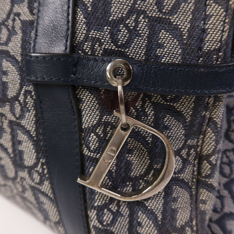 Dior 帆布Trotter銀扣肩背袋-13