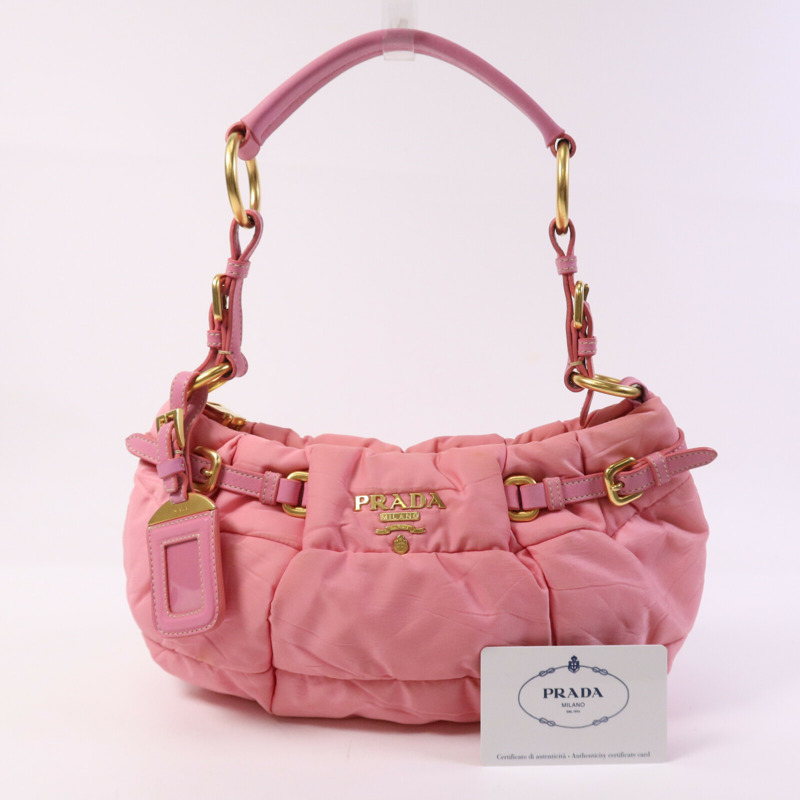 PRADA 尼龍Shoulder Bag金扣肩背袋-9