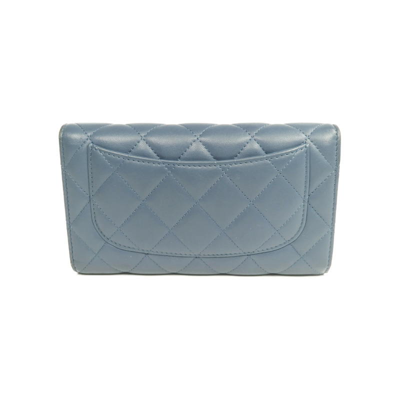 CHANEL 羊皮皮革Long Wallet銀扣長錢包-1