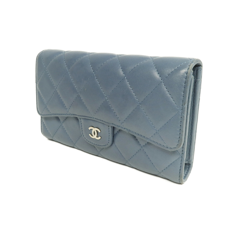 CHANEL 羊皮皮革Long Wallet銀扣長錢包-2