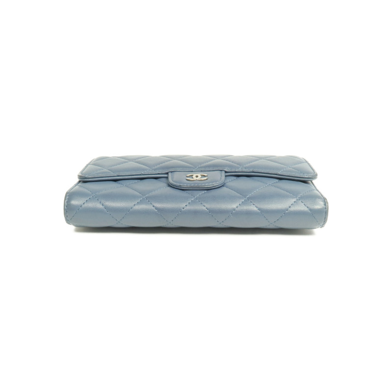 CHANEL 羊皮皮革Long Wallet銀扣長錢包-5