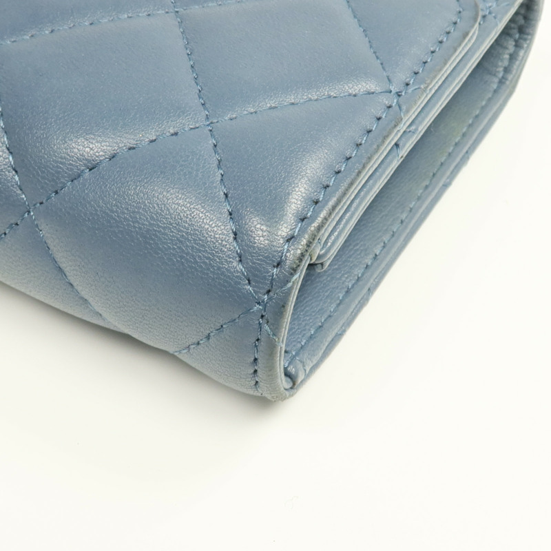 CHANEL 羊皮皮革Long Wallet銀扣長錢包-9
