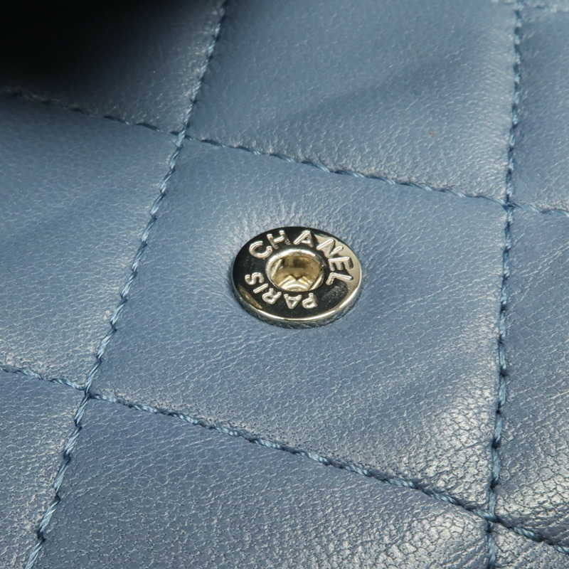 CHANEL 羊皮皮革Long Wallet銀扣長錢包-11