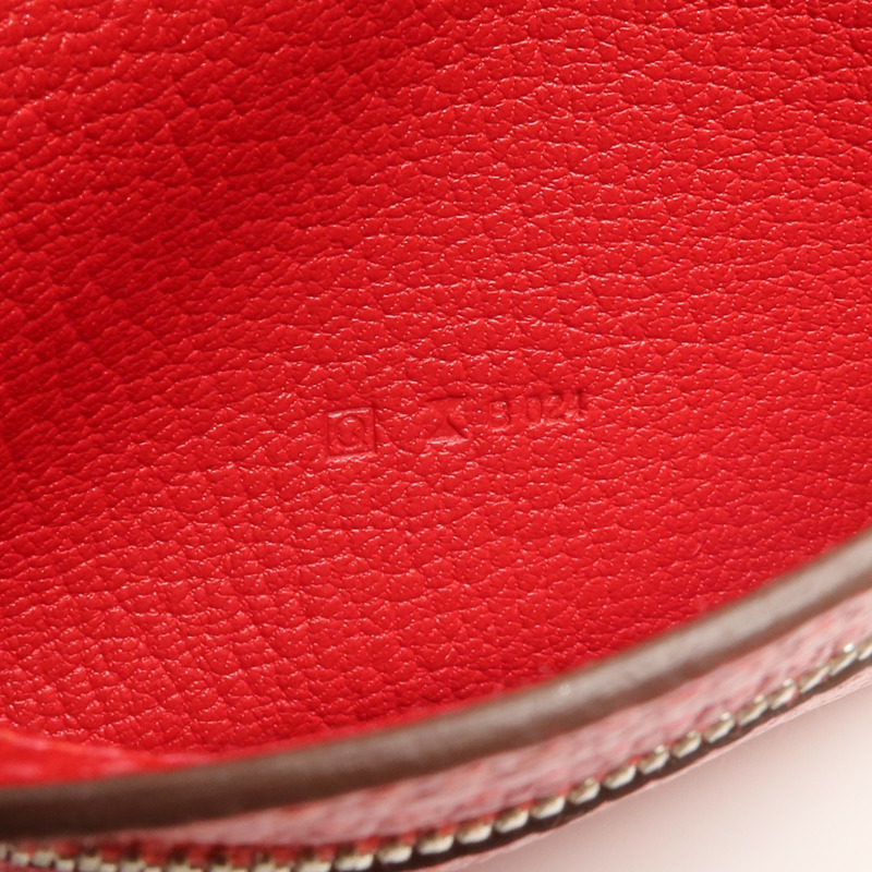 HERMES Clemence皮革Bearn Wallet銀扣長錢包Rouge Vif-16