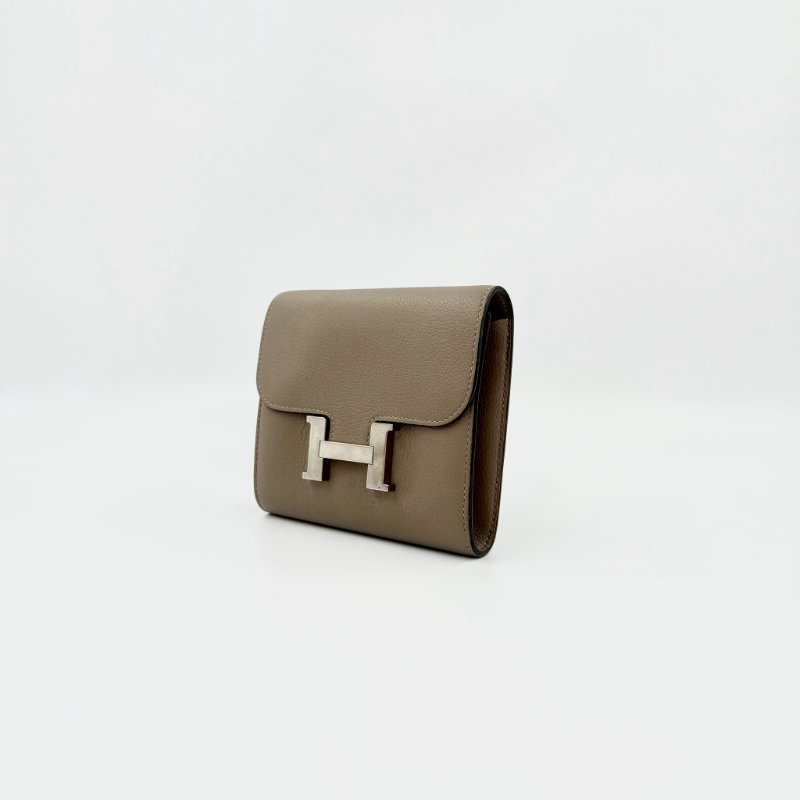 HERMES大象灰EPSOM銀釦康康短夾-2