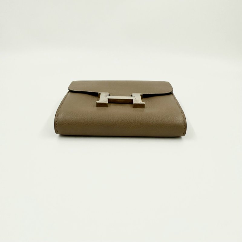 HERMES大象灰EPSOM銀釦康康短夾-4