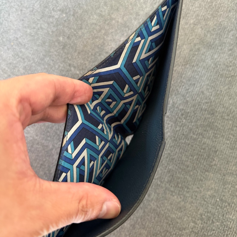 Hermès黑色牛皮絲巾短夾-2