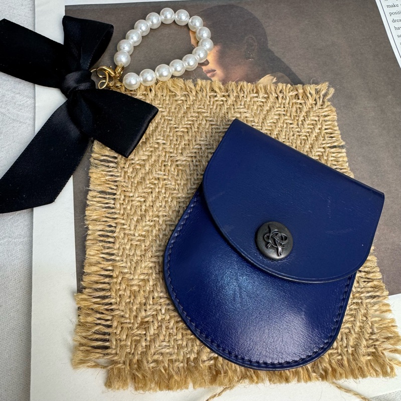 Hermès 迷你藍零錢包 vintage 二手 中古-1