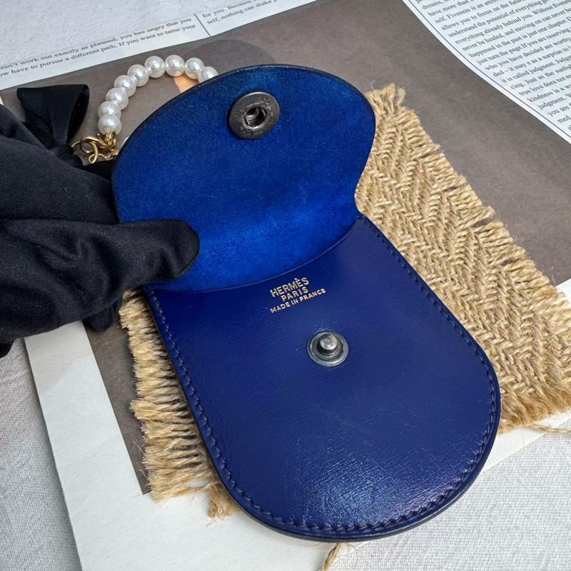 Hermès 迷你藍零錢包 vintage 二手 中古-8