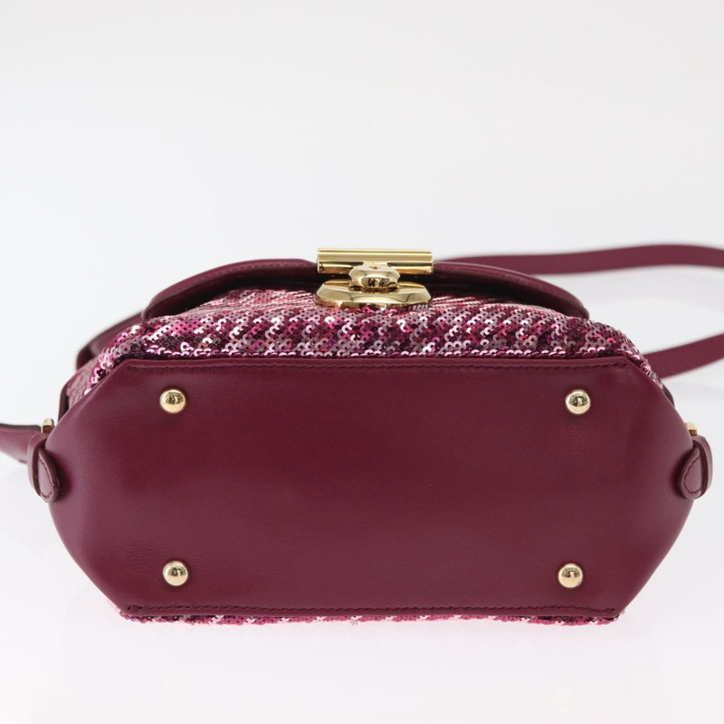 【日本直送】Salvatore Ferragamo Gancini 亮片皮革雙肩包 粉金配色 正品 165928SAV-4