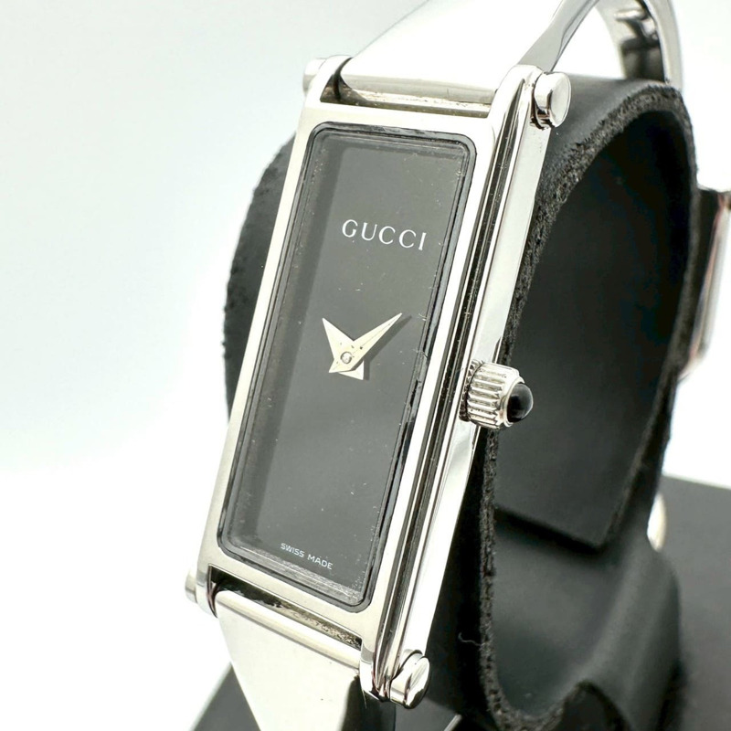 GUCCI 1500L 石英手環腕錶 不鏽鋼黑色 女士款-0