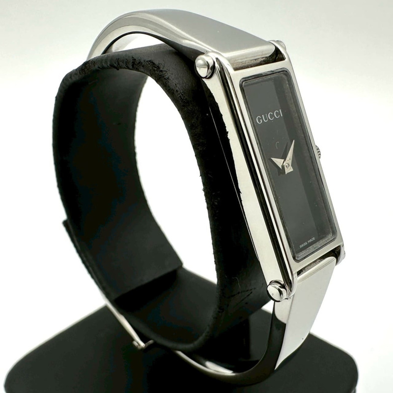 GUCCI 1500L 石英手環腕錶 不鏽鋼黑色 女士款-2