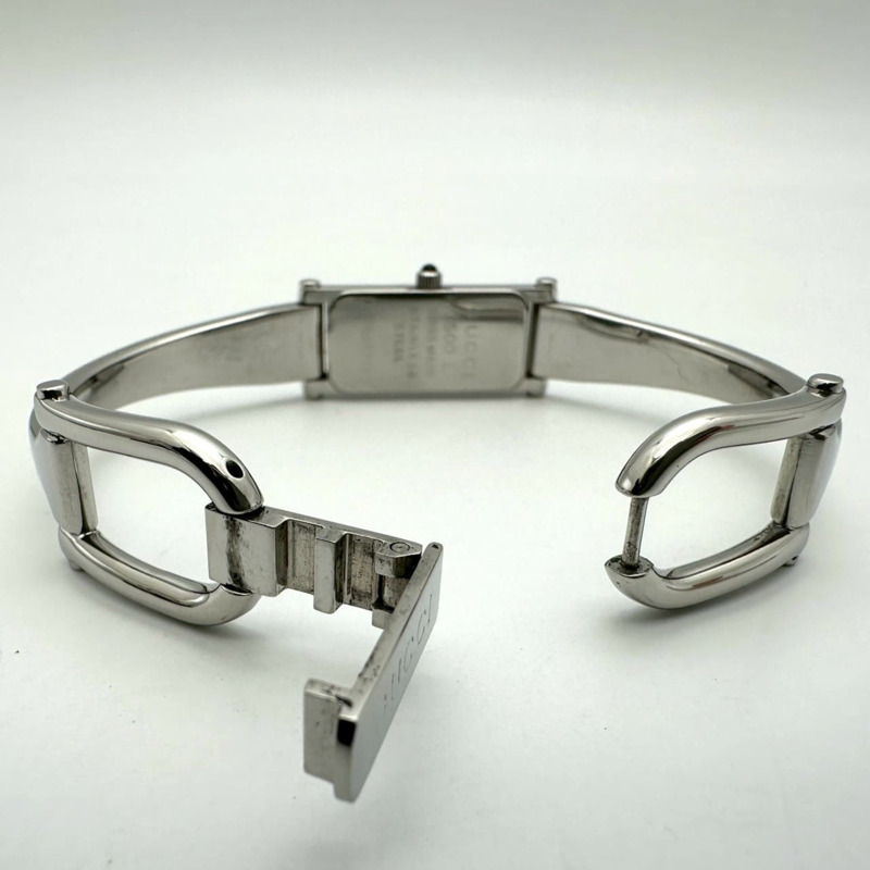 GUCCI 1500L 石英手環腕錶 不鏽鋼黑色 女士款-6