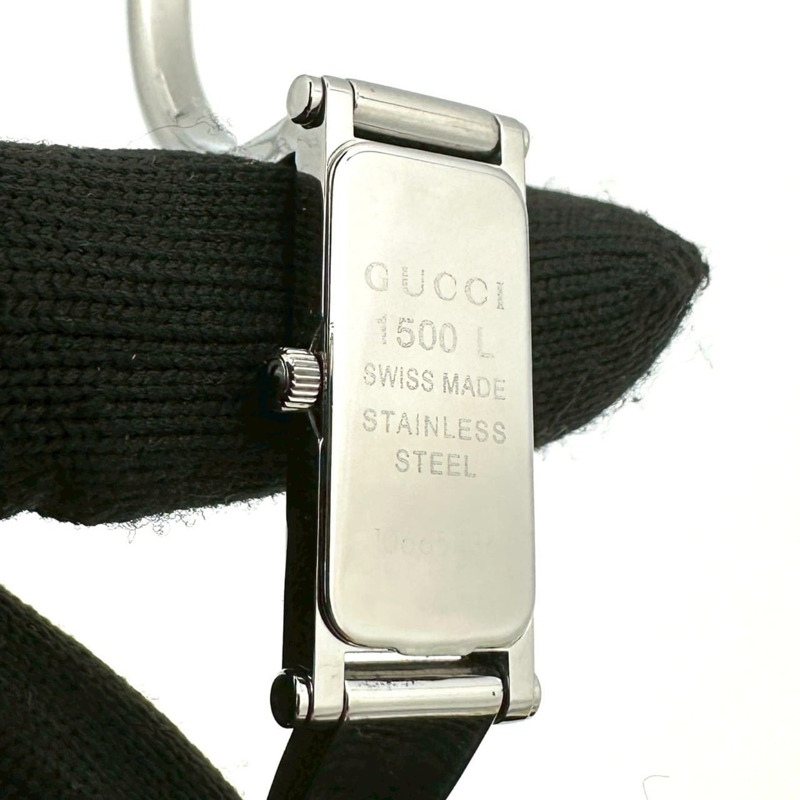 GUCCI 1500L 石英手環腕錶 不鏽鋼黑色 女士款-8