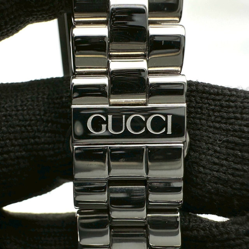GUCCI Gucci 3600L G 方形腕錶，含備用錶鍊，石英機芯，不鏽鋼錶殼，黑色，女款-7