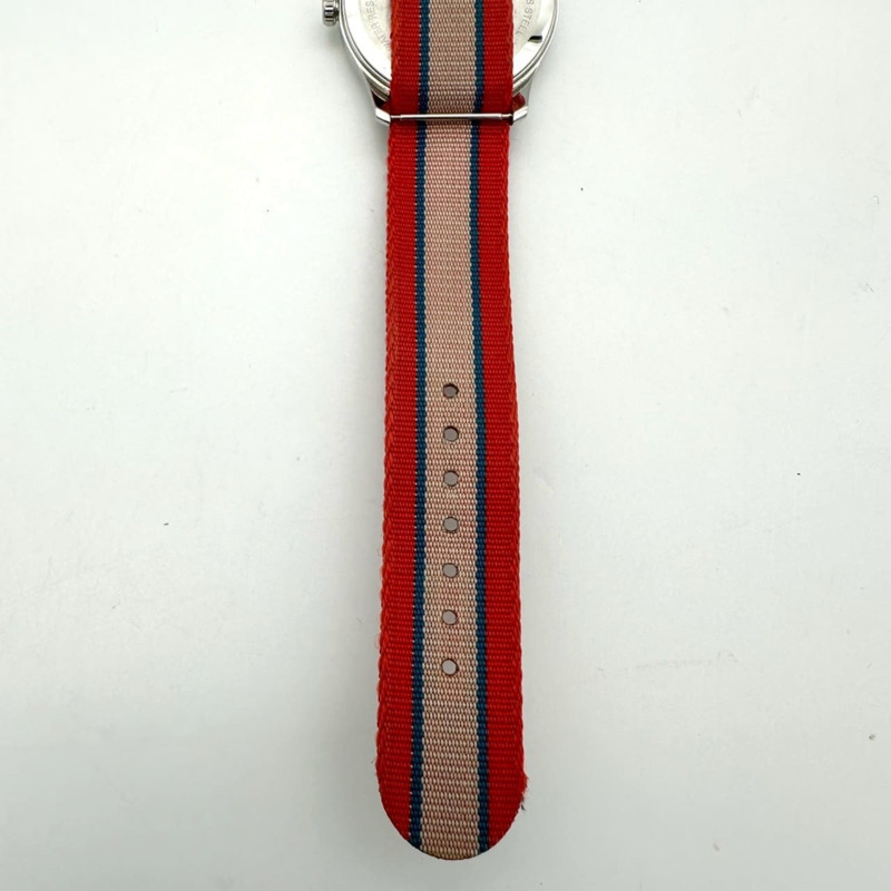 GUCCI G-Timeless YA1264070/126.4 不鏽鋼尼龍石英多色紅色男士腕錶-12