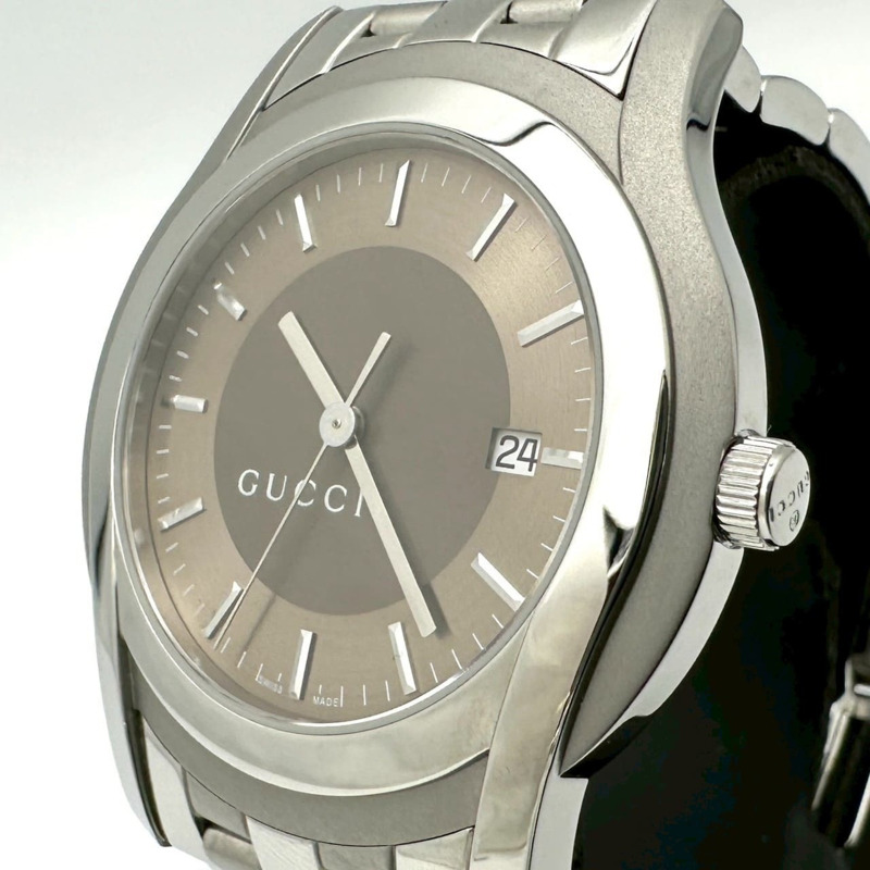 GUCCI G-Class 男士腕錶 YA055215/5500XL，附日期顯示、備用錶鍊節、不鏽鋼石英機芯，棕色。-0