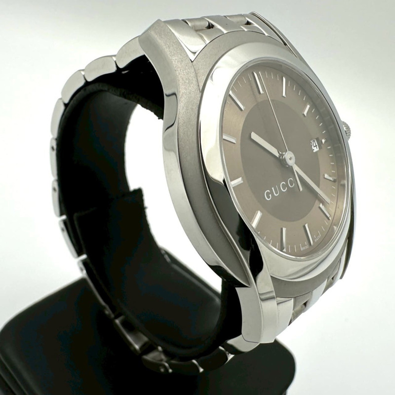 GUCCI G-Class 男士腕錶 YA055215/5500XL，附日期顯示、備用錶鍊節、不鏽鋼石英機芯，棕色。-2