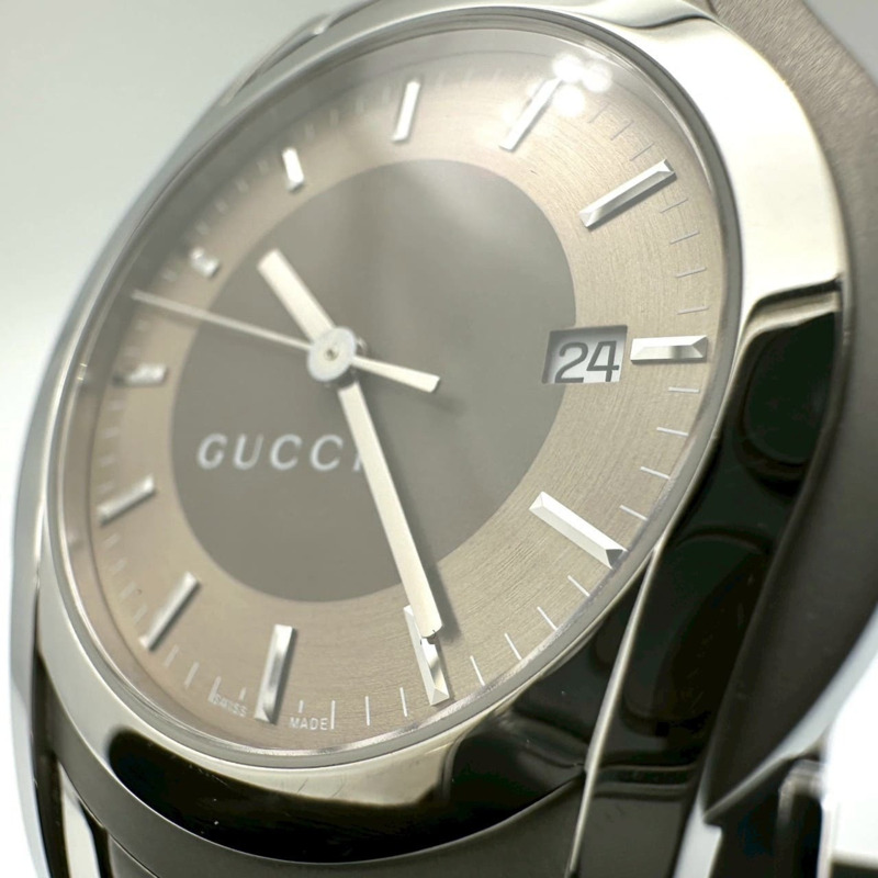 GUCCI G-Class 男士腕錶 YA055215/5500XL，附日期顯示、備用錶鍊節、不鏽鋼石英機芯，棕色。-5